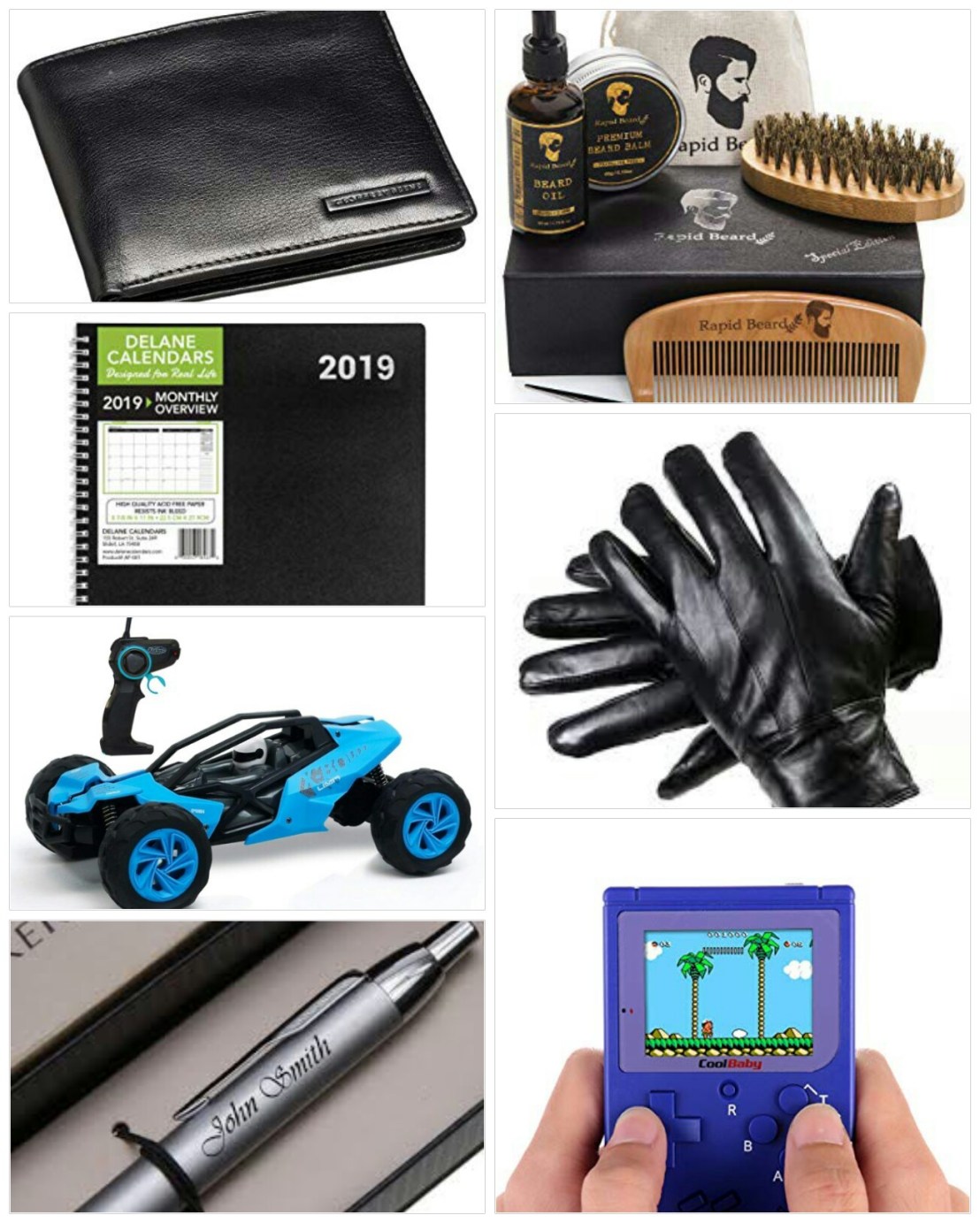 A collage of Christmas gift ideas for him - part 1
