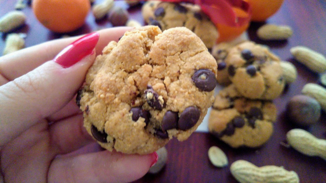 A flourless peanut butter chocolate cookie