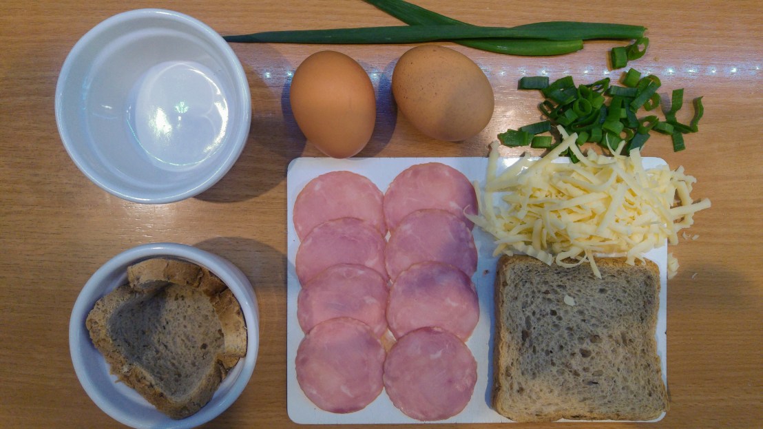Ingredients for the ramekin breakfast
