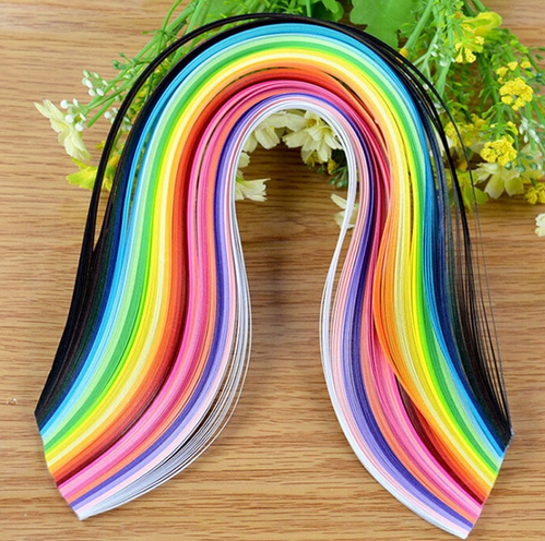 Quilling paper strips in different colours