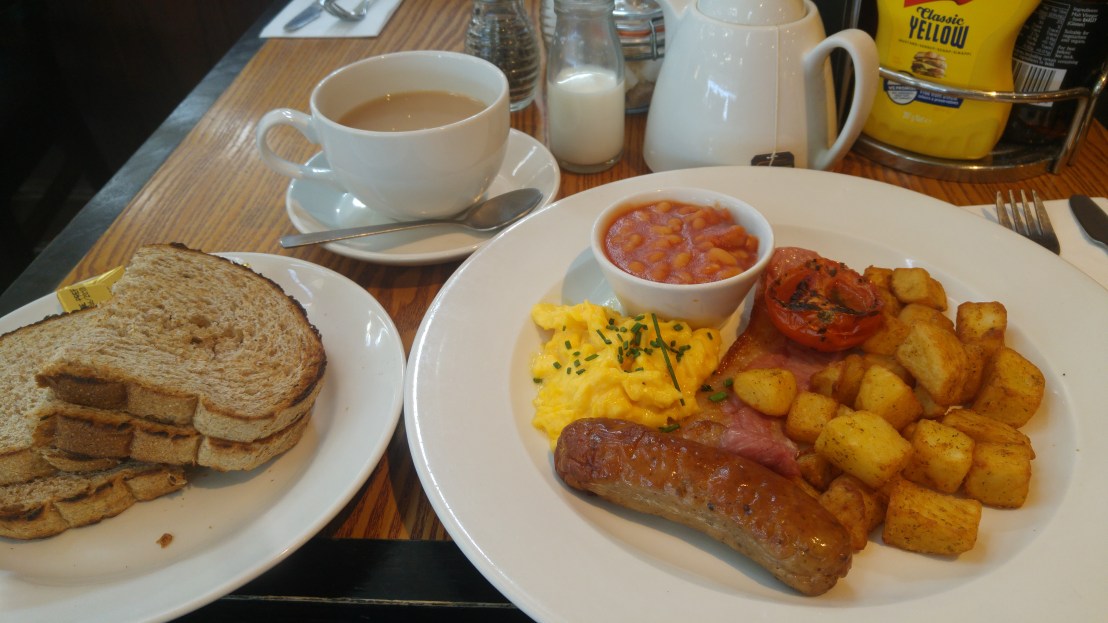 London trip - full English Breakfast - Stansted