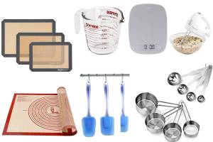 Useful baking utensils - collage