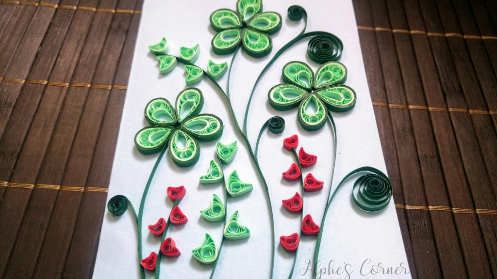 A quilled card - Father's Day - green theme