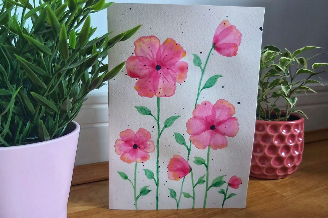 Pink Watercolour Poppies – Birthday&nbsp;Card