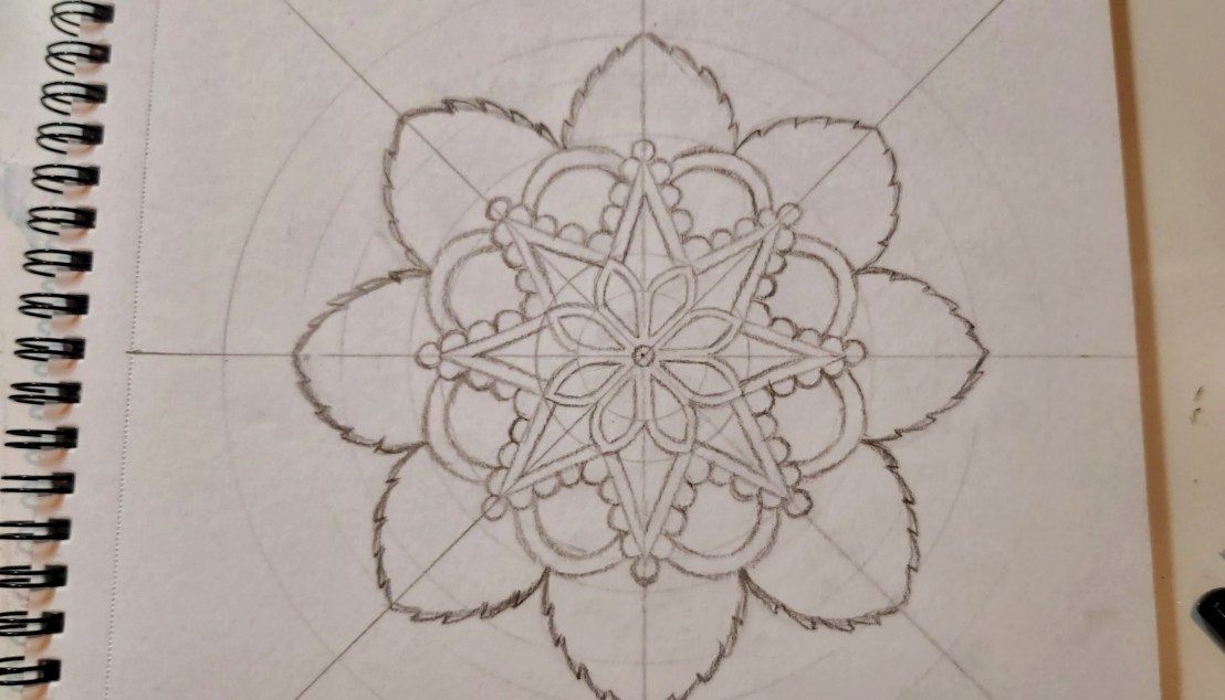 A few levels of mandala in pencil