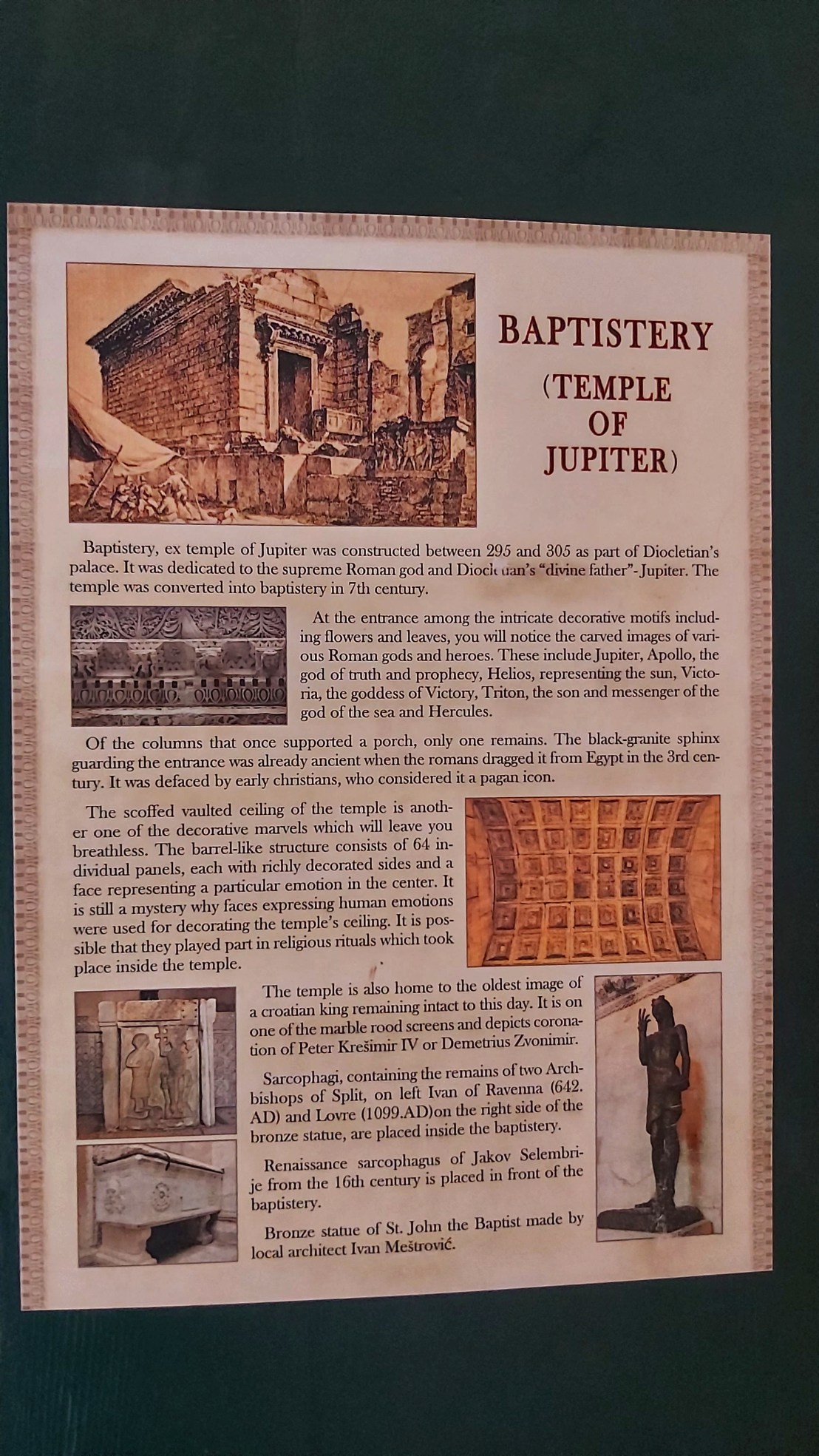 Baptistery of Jupiter in Split, Croatia