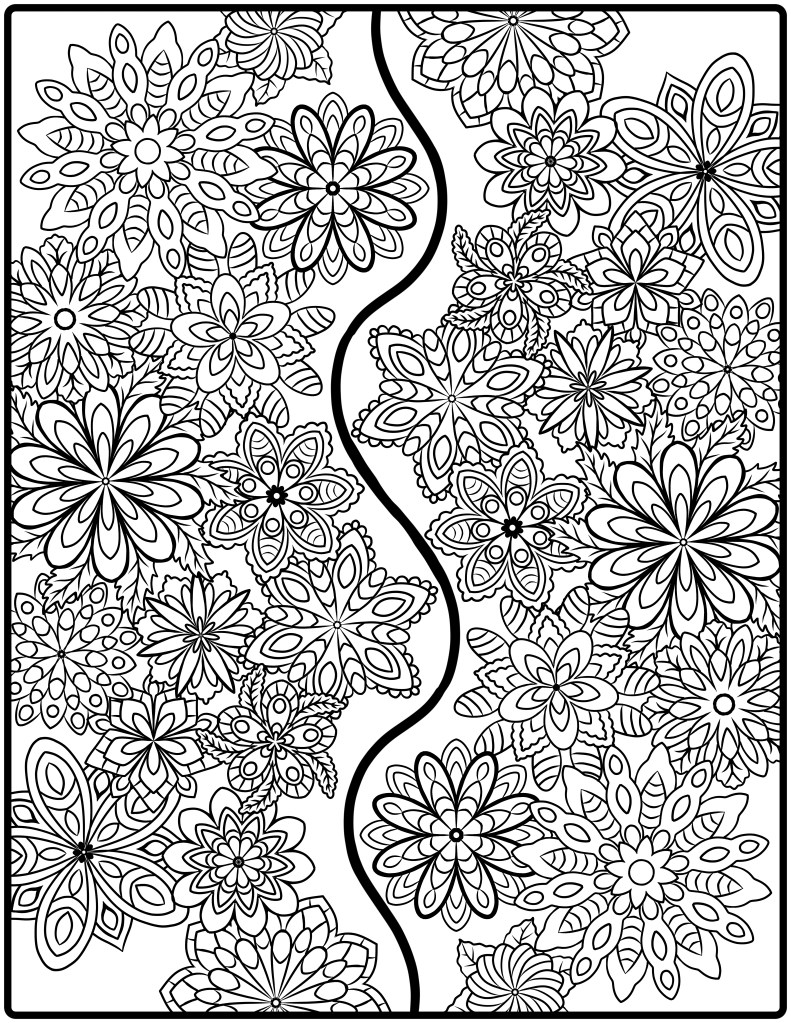 Mandala Colouring Page Wave Symmetry