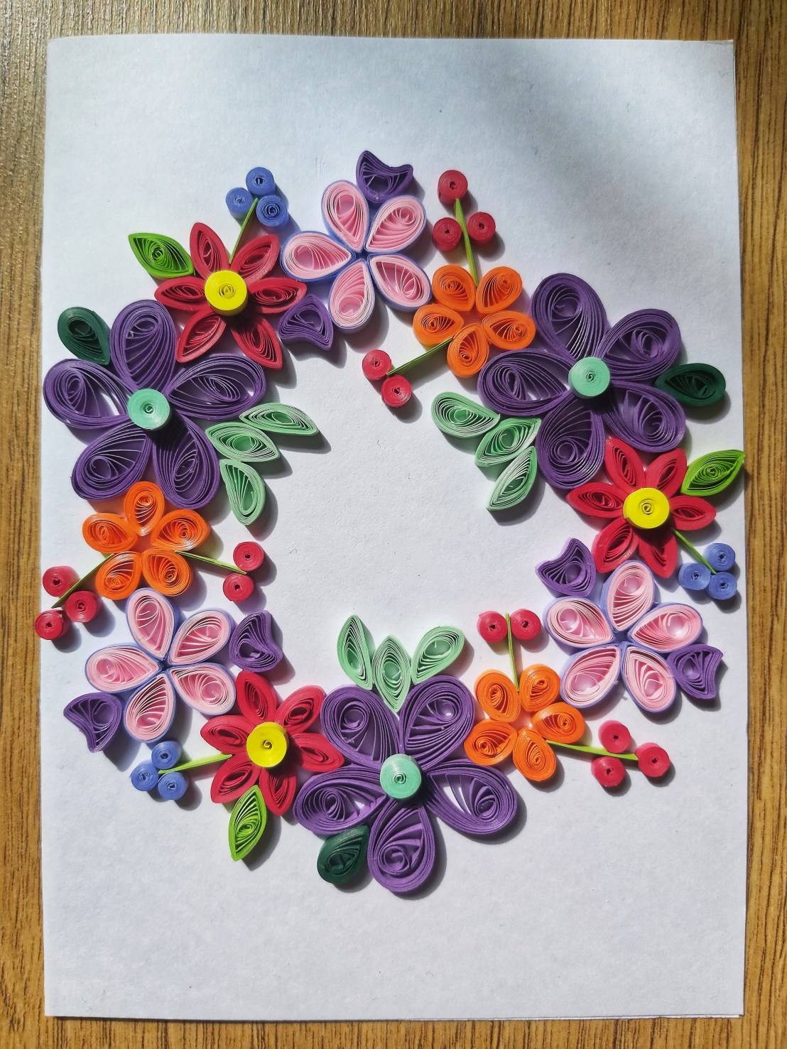 Cards 2022 - Quilling Flower Wreath