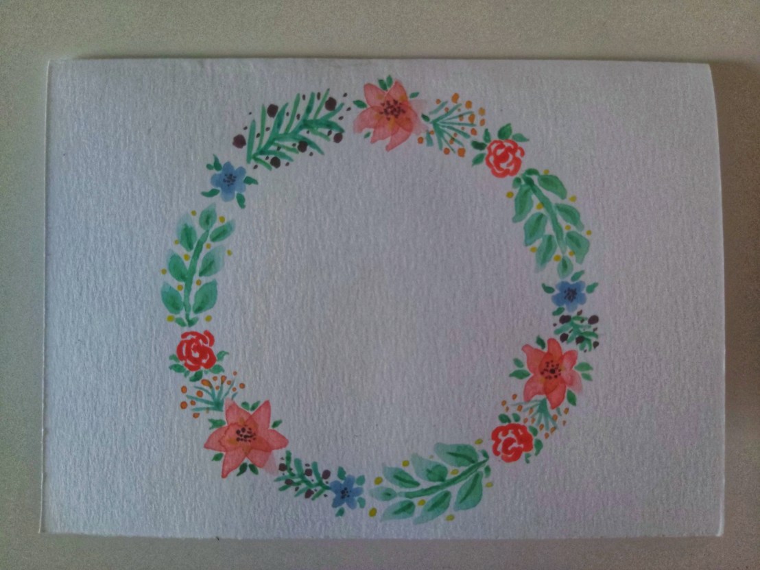 Cards 2022 - Watercolour flower wreath