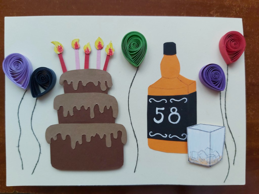 Cards 2022 - Whiskey and Cake - scrapbooking and quilling