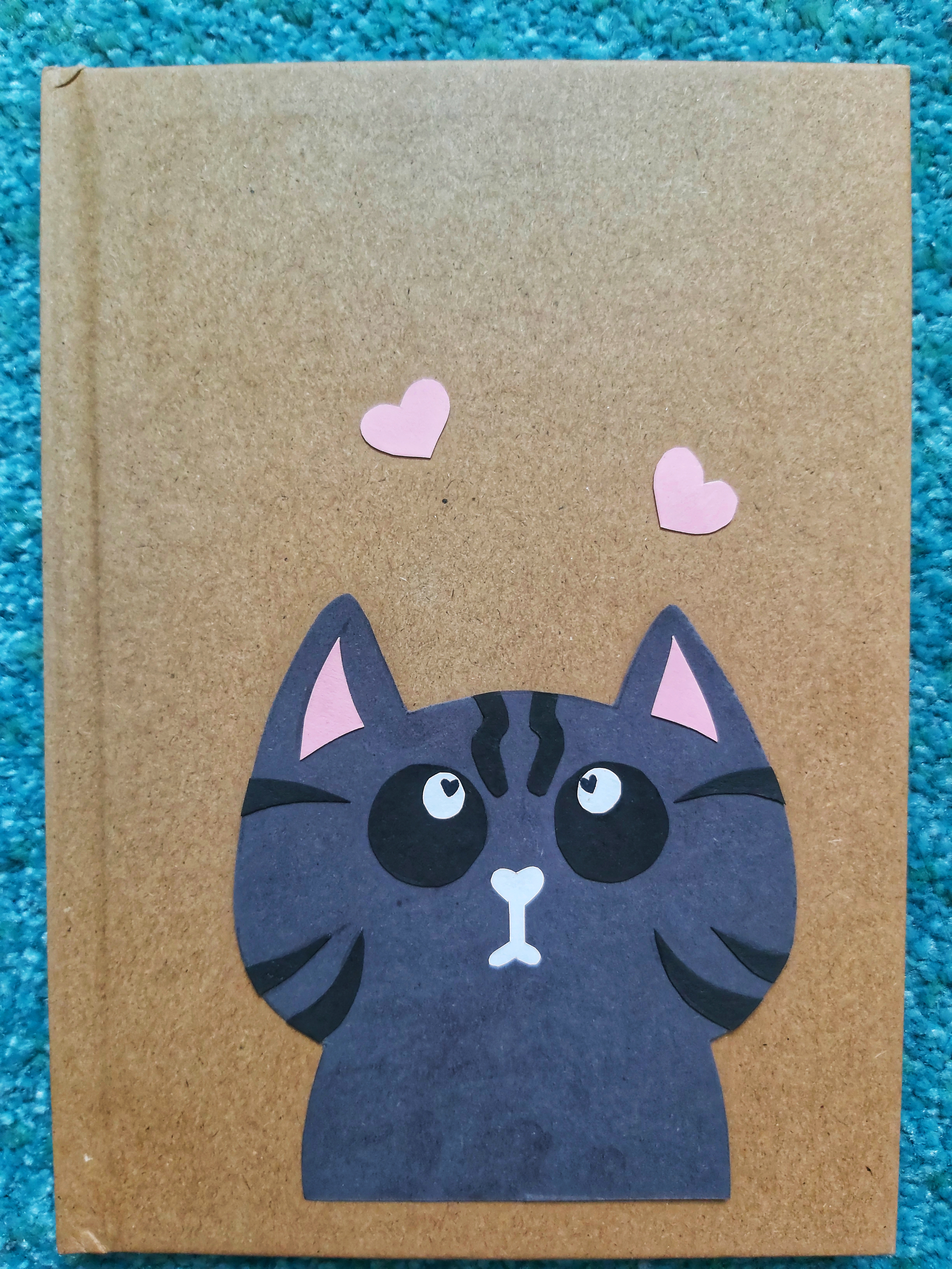 Scrapbooking Cat Notebook glued on