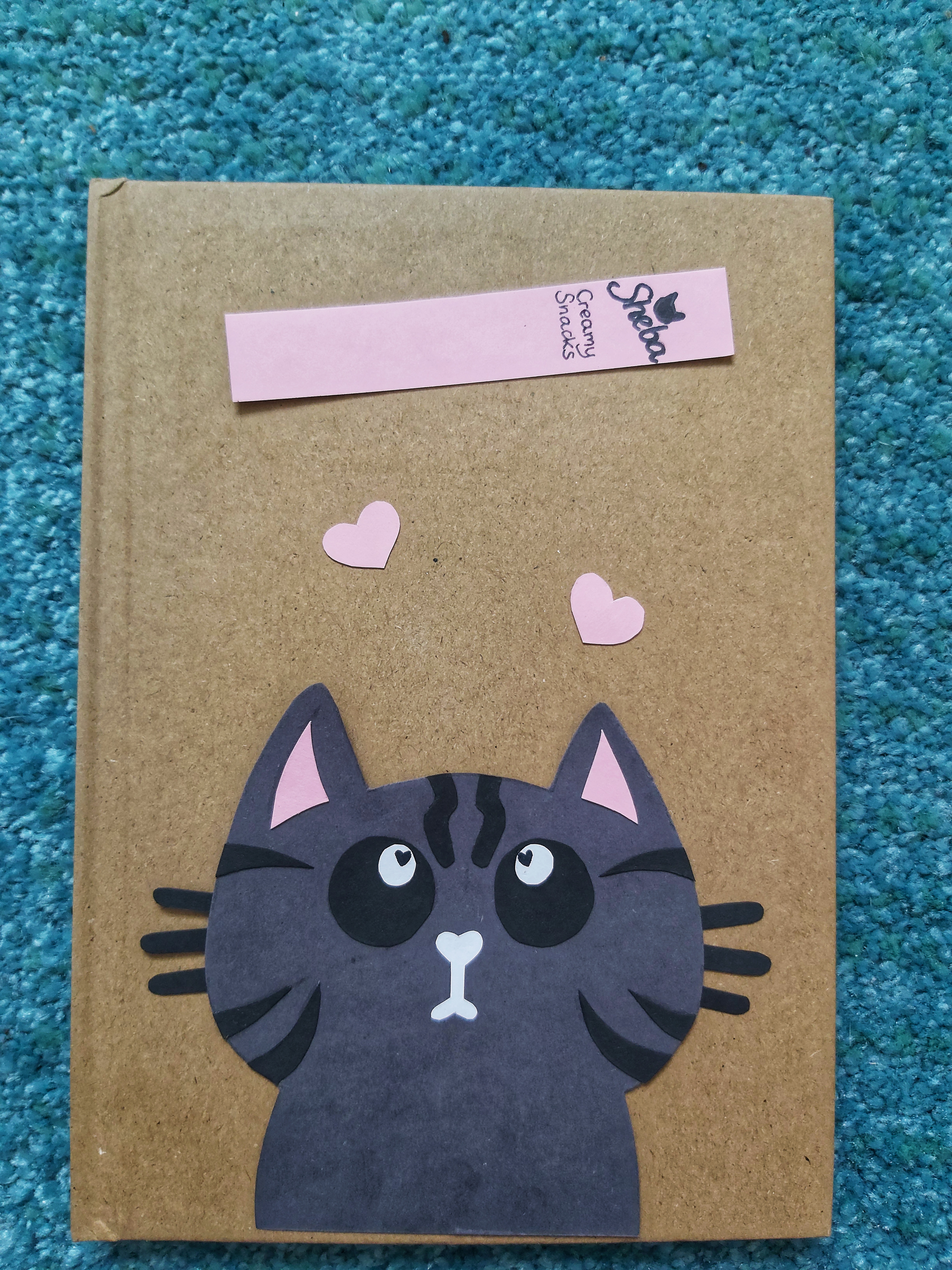 Scrapbooking Cat Notebook with Sheba