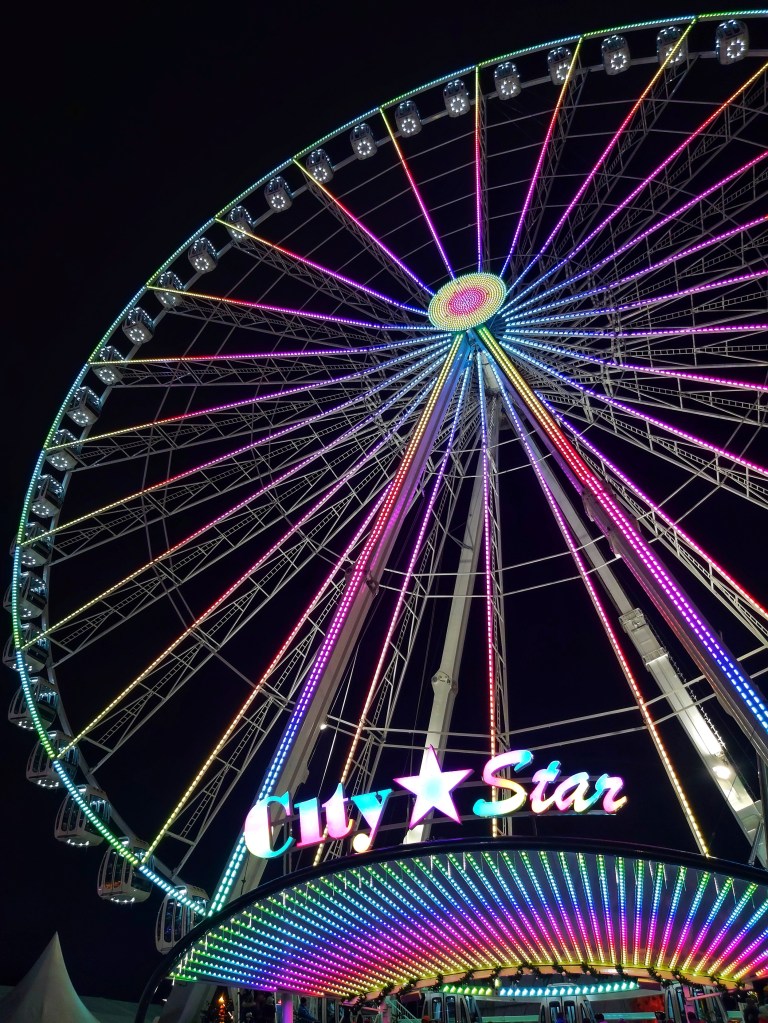A Giant Ferris Wheel in Winter Wonderland, Hyde Park, London.