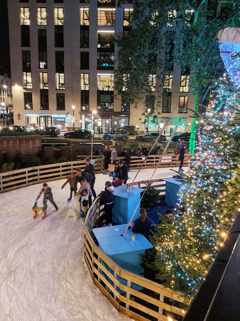 Ice rink on Hanover Square in Soho, London