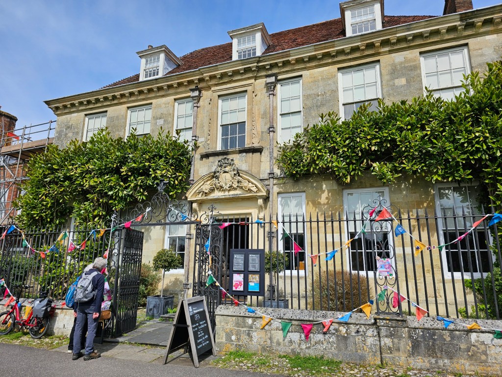 Mompesson House in Salisbury. Blue skies in the background.