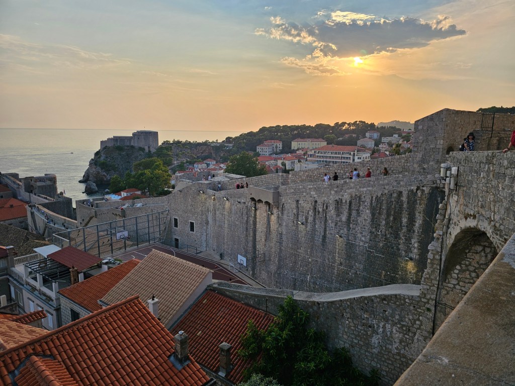 Dubrovnik City Walls at sunset