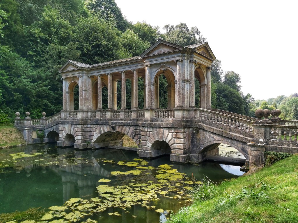 Palladian Bridge in Prior Park Landscape Garden in the outskirts of Bath.