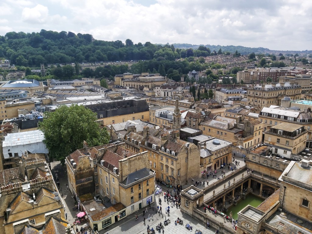 Bath panorama viewed from the tower of Bath Abbey.