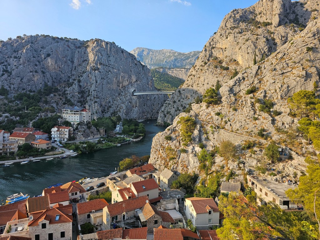 A view from the top of Mirabela Fortress, Omiš, Croatia.