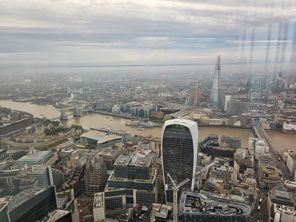 The view of London from Horizon 22 viewing platform.