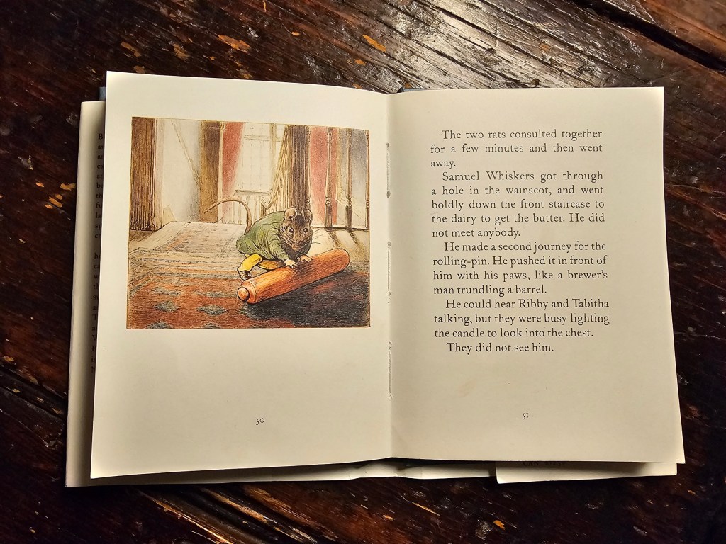 An illustration of a mouse in Beatrix Potter's book.