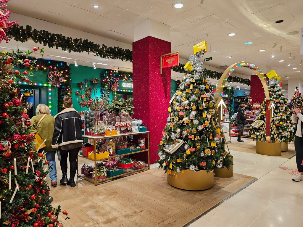 Christmas shop in Selfridges department store in London.