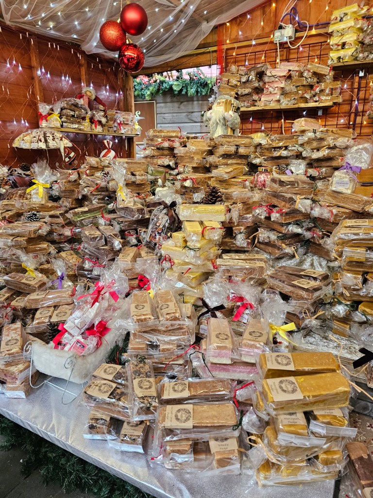 Heaps of fudge in various flavours at the Christmas Market in Canterbury.