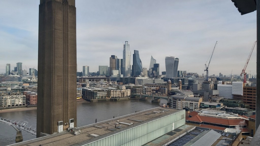 A view from the 10th floor viewing terrace at Tate Modern, London