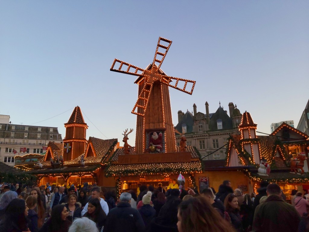 German style Christmas Market in Birmingham, England