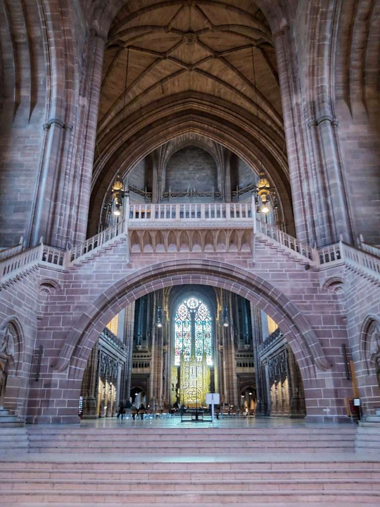 The inside of Liverpool Cathedral, England.