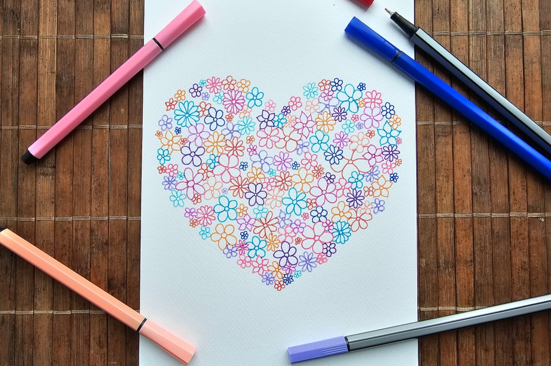 Simple Last Minute Valentine’s Day Card – DIY Card With Coloured&nbsp;Pens