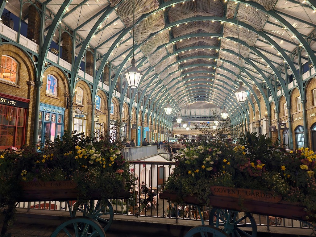 Covent Garden with spring decorations.
