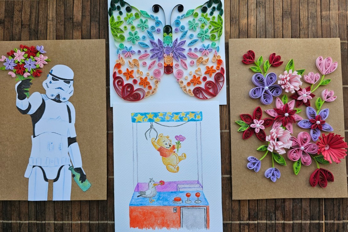Handmade Cards 2025 – 7 Designs – Quilling, Watercolour,&nbsp;Acrylics