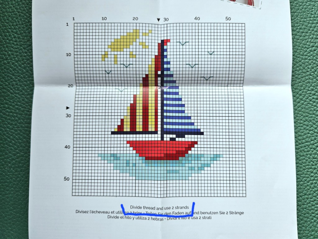 Figuring out how many strands of embroidery thread you should use in a cross stitch design