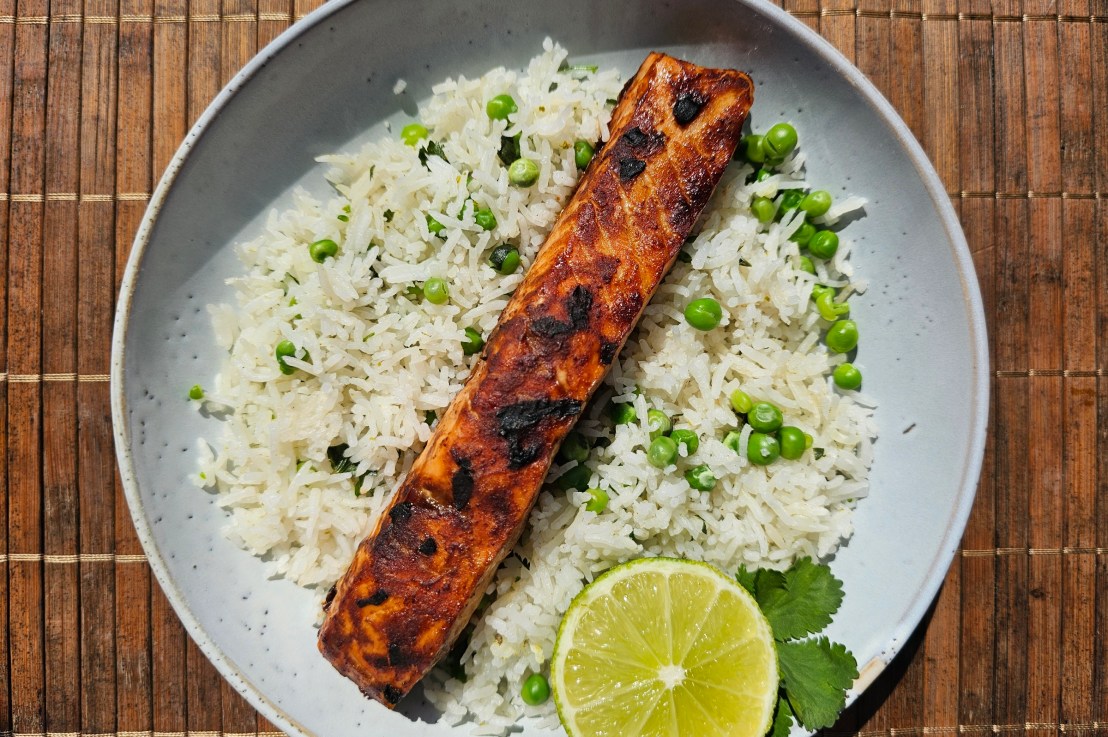 Miso Marinated Salmon With Coriander, Lime And Peas Rice – Simple Ingredients&nbsp;Only