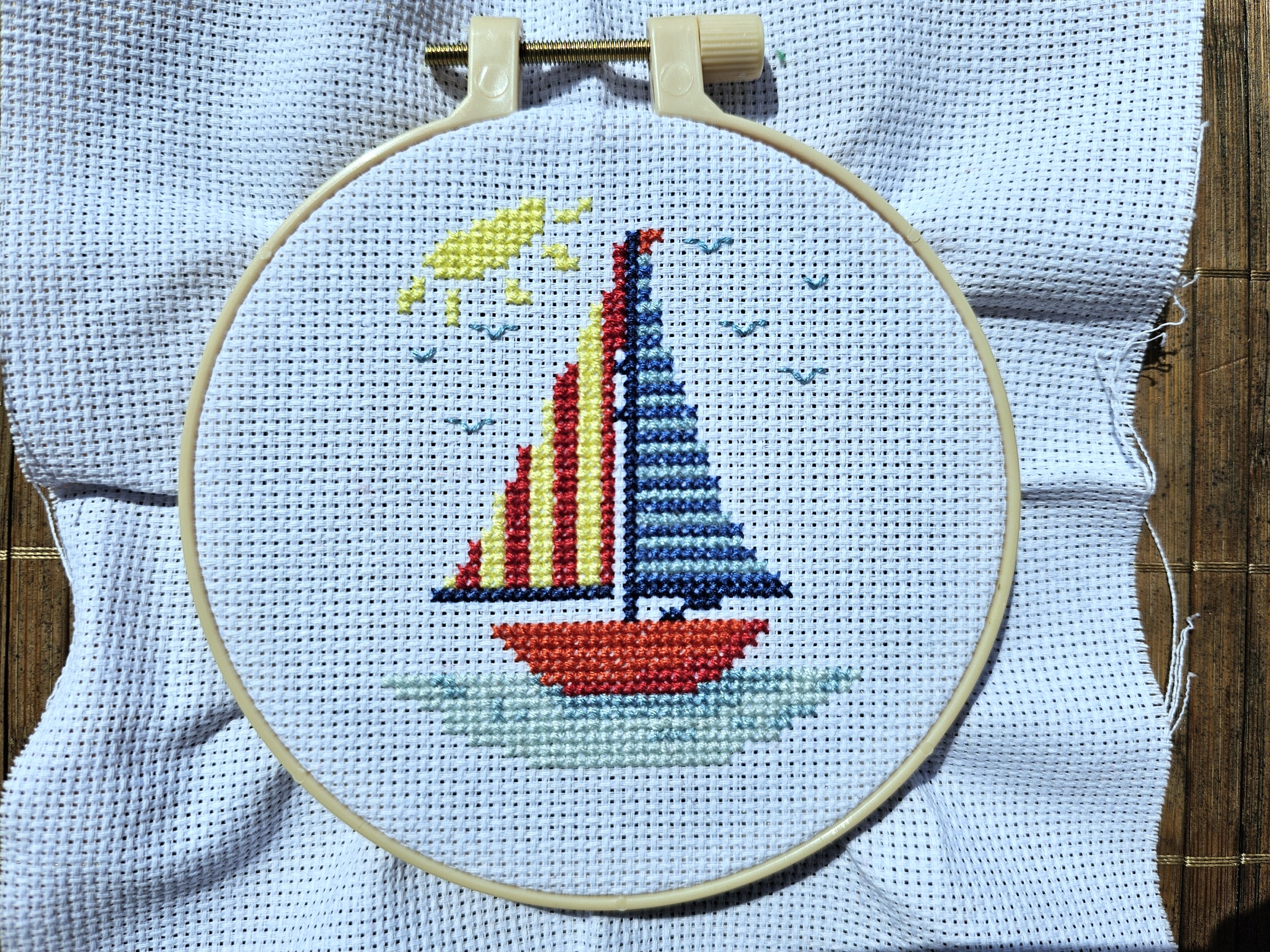 KARE designジョニー デコオブジェ 廃番　ハンドメイド DIY Mini Cross Stitch Kit – Sailboat – Alphe's Corner