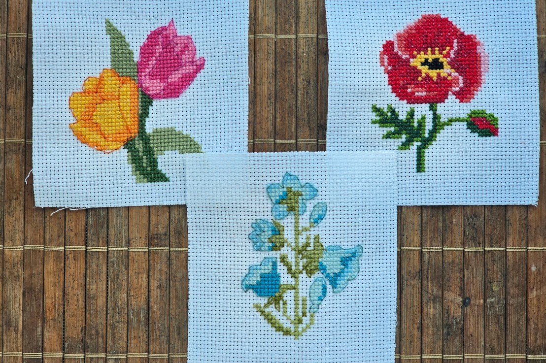 Mini Botanical Cross Stitch Designs – RHS – April, May,&nbsp;June