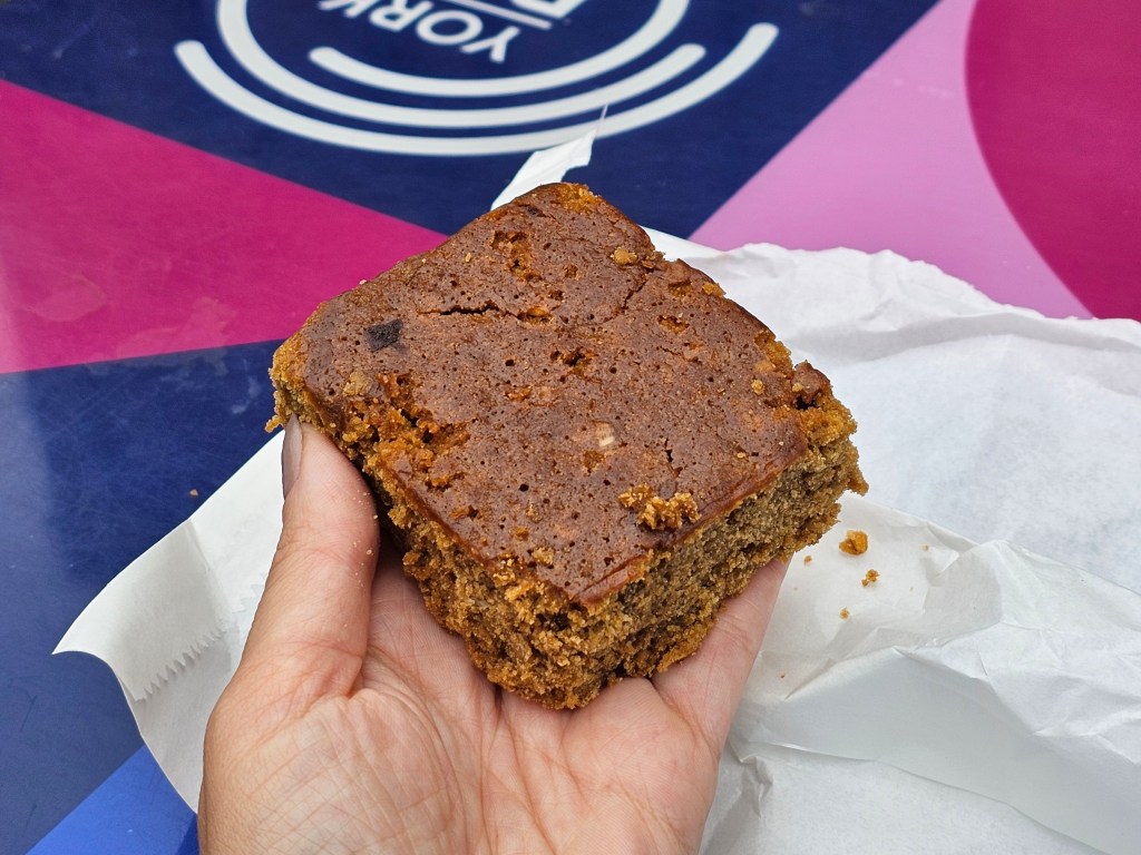 A slice of ginger cake, traditional in the north of England