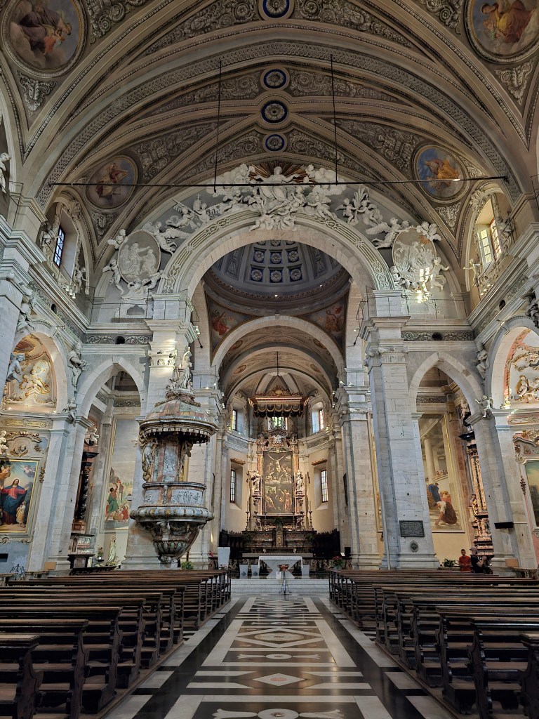 The interiors of a church in Bellinzona, Switzerland