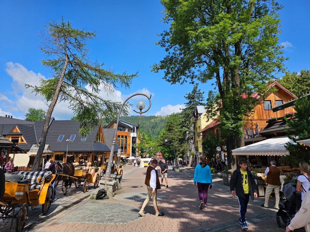 Popular touristy road in Zakopane, Poland