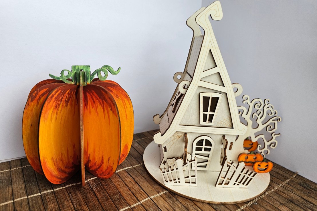 Wooden DIY Halloween Craft Sets – Pumpkin, Haunted&nbsp;House