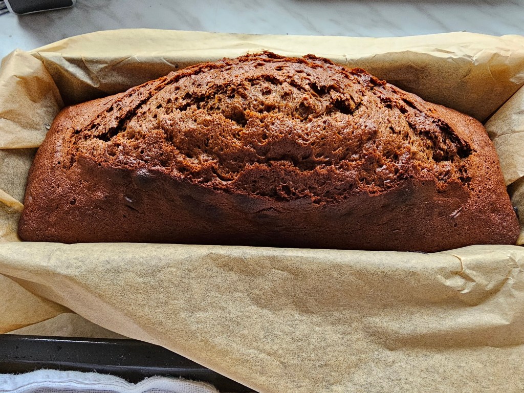 Baked gingerbread loaf