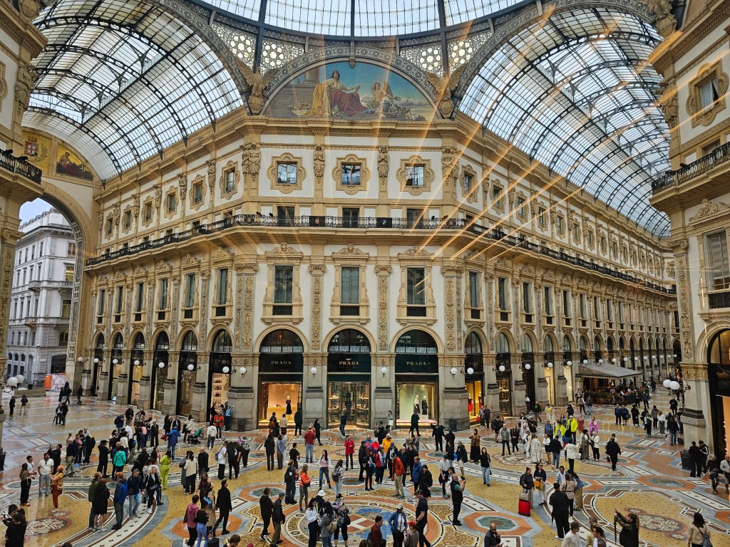 Galleria Vittorio Emanuele in Milan, seen from a cafe window