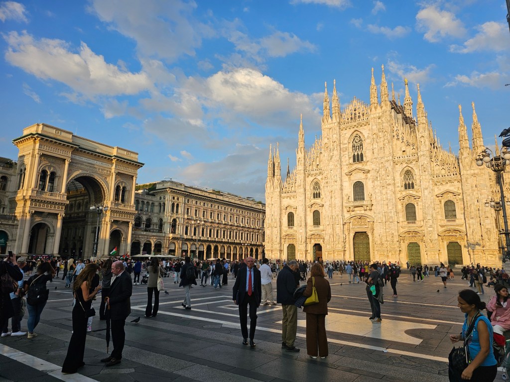 Duomo di Milano cathedral during golden hour