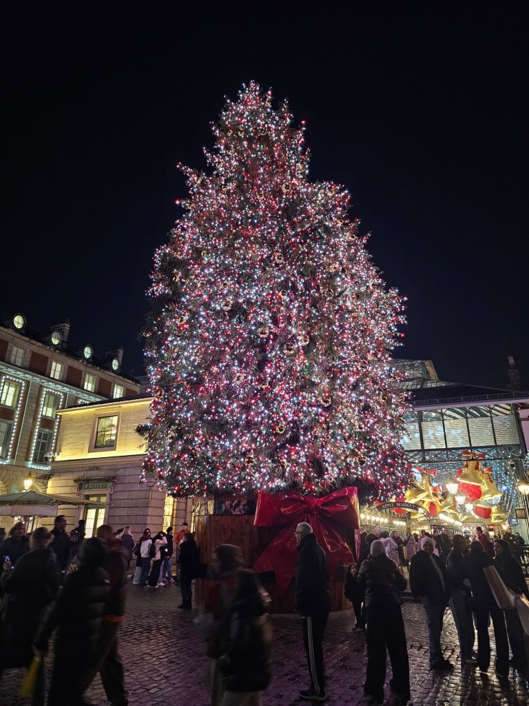 Covent Garden Christmas tree at night