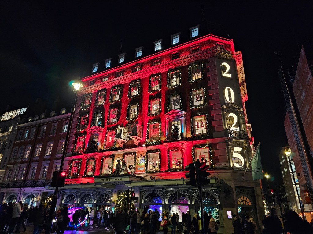 Advent calendar window display by Fortnum and Mason, London