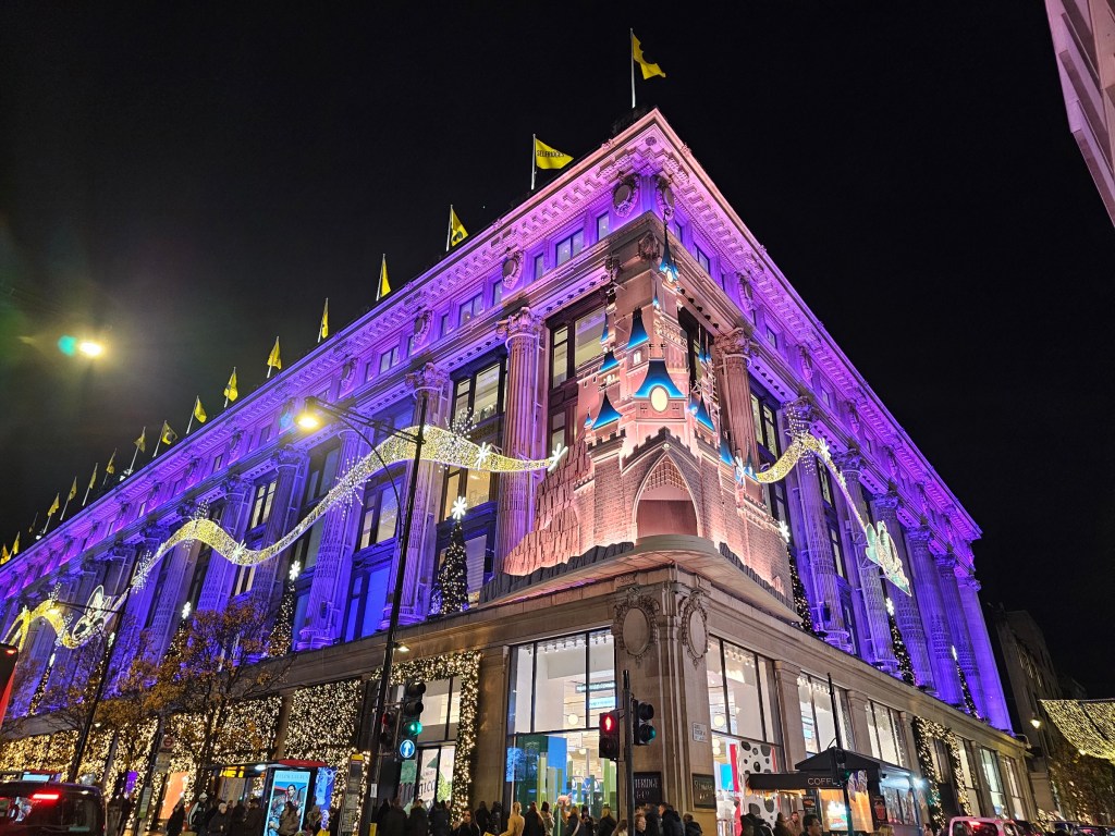 Disney castle themed display on Selfridges, London