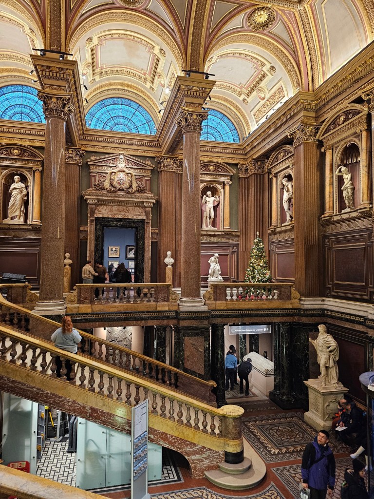 The marble staircase at the Fitzwilliam museum in Cambridge, England