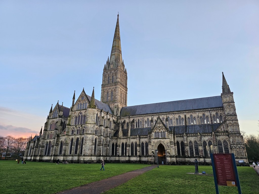 Salisbury Cathedral seen during the golden hour