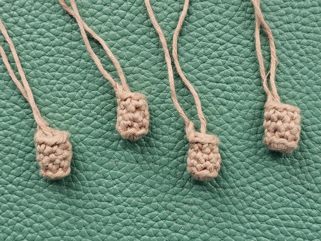 Crocheted legs of a pony